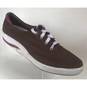 KEDS Casual Gel-Flex Arch Support Canvas Lace Up Sneakers, Brown (Size 9.5)